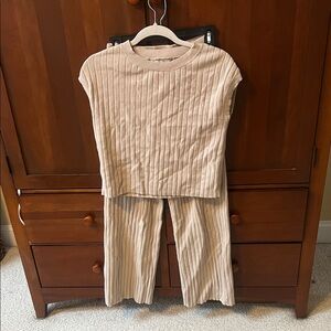 Sincerely Jules Ribbed Knit Tan Set